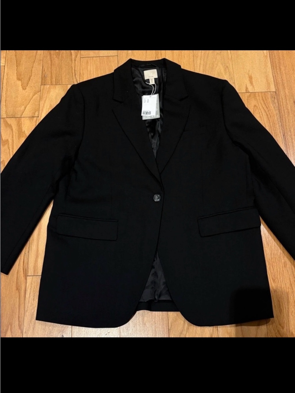 H&M Women's Black Single-Button Tailored Blazer